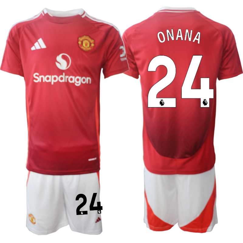 Men 2024-2025 Club Manchester United home Red #24 Soccer Jersey